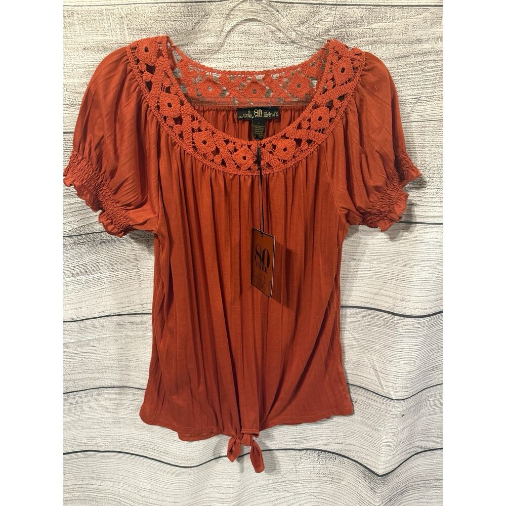NWT Women’s 80 Park Tie Front Shirt / Blouse Size Large